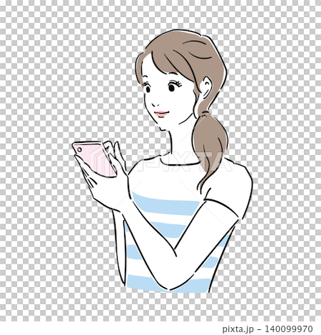 スマホを持つ可愛い女性 スマホを持つ可愛い女性 140099970