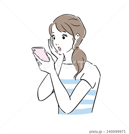 スマホを持つ可愛い女性 スマホを持つ可愛い女性 140099971