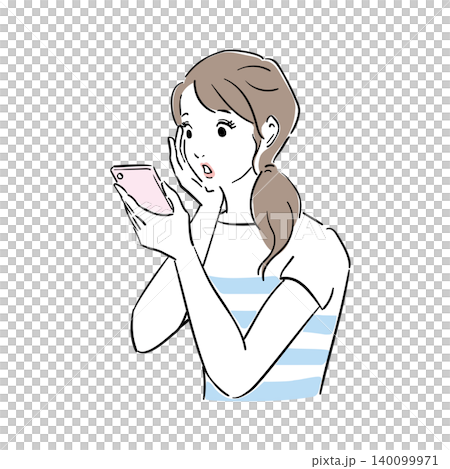 スマホを持つ可愛い女性 スマホを持つ可愛い女性 140099971