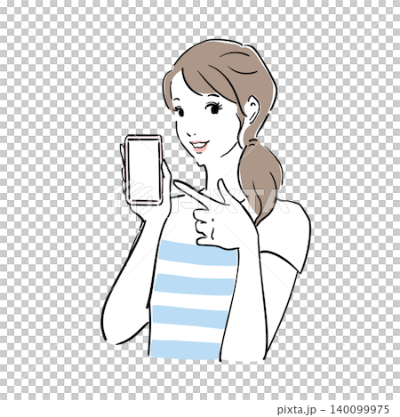 スマホを持つ可愛い女性 スマホを持つ可愛い女性 140099975