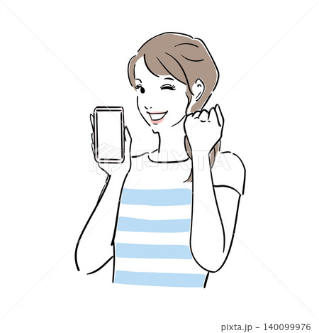 スマホを持つ可愛い女性 140099976