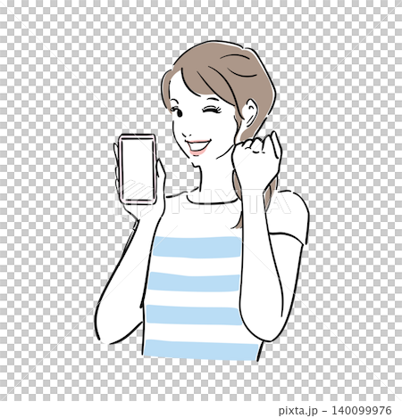 スマホを持つ可愛い女性 140099976