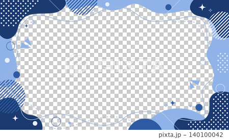 Navy pop geometric frame background abstract design banner material with copy space 140100042
