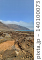 Wide view of Lanzarote desert landscape with volcanic hills and stark island beauty 140100073