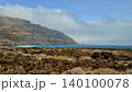 Wide view of Lanzarote desert landscape with volcanic hills and stark island beauty 140100078