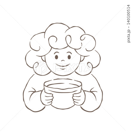 A Cute Cartoon Sheep Character Holding A Warm Coffee Cup Vector Illustration A Cute Cartoon Sheep Character Holding A Warm Coffee Cup Vector Illustration 140100514