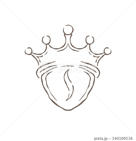 A Royal Coffee Bean Shield Emblem With A Crown Above Vector Illustration A Royal Coffee Bean Shield Emblem With A Crown Above Vector Illustration 140100516