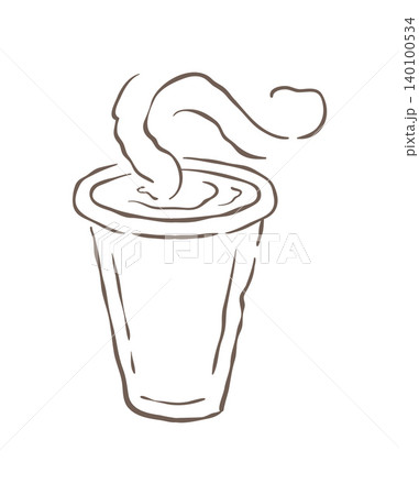 A Simple Line Art Sketch Of A Takeaway Coffee Cup With Steam Vector Illustration A Simple Line Art Sketch Of A Takeaway Coffee Cup With Steam Vector Illustration 140100534