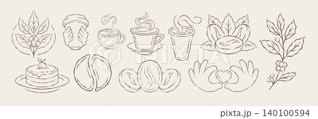 A Cozy Set Of Hand Drawn Coffee And Cake Doodle Icons Vector Illustration A Cozy Set Of Hand Drawn Coffee And Cake Doodle Icons Vector Illustration 140100594