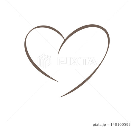 Elegant Hand Drawn Heart Outline Sketch For Romantic Designs Vector Illustration 140100595