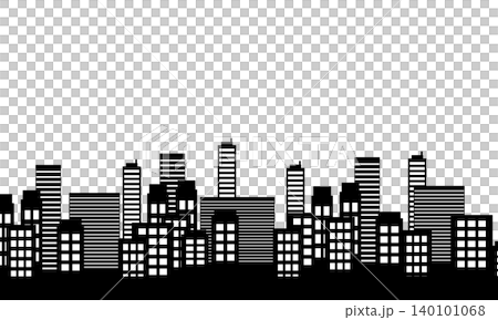 都会の街並みを示すシンプルな都市のビル群のシルエットイラスト 都会の街並みを示すシンプルな都市のビル群のシルエットイラスト 140101068