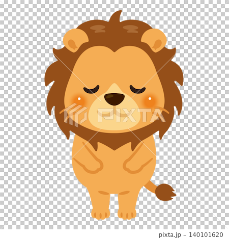 鞠躬的獅子形象插圖 140101620