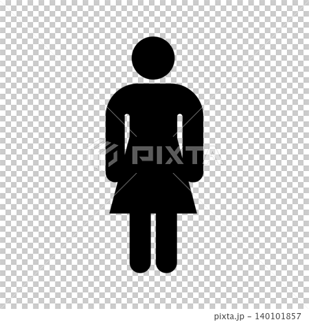 女用單色廁所圖標 女用單色廁所圖標 140101857