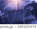 Stock market or forex trading graph and candlestick chart suitable for financial investment concept. Economy trends background for business idea and all art work design. Abstract finance background. 140102474