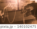 Stock market or forex trading graph and candlestick chart suitable for financial investment concept. Economy trends background for business idea and all art work design. Abstract finance background. 140102475