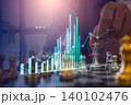 Stock market or forex trading graph and candlestick chart suitable for financial investment concept. Economy trends background for business idea and all art work design. Abstract finance background. 140102476