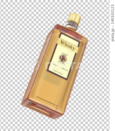 Aged whisky on transparent background 140103123