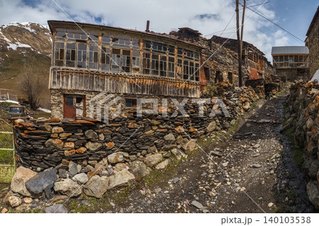 mountainous village of Ushguli in the Svaneti region, Georgia 140103538