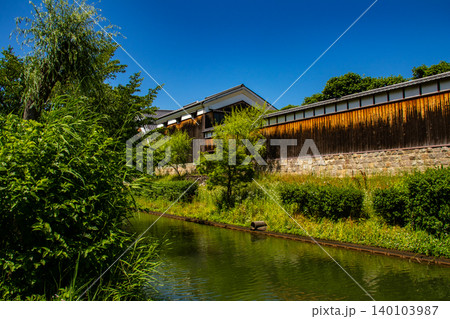 【京都風景】酒どころ伏見 濠川の新緑の風景 【京都風景】酒どころ伏見 濠川の新緑の風景 140103987