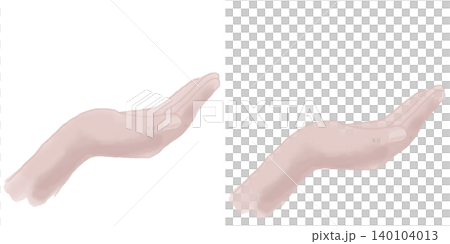 Illustration of one hand facing upwards (transparent background/PNG/JPEG) 140104013