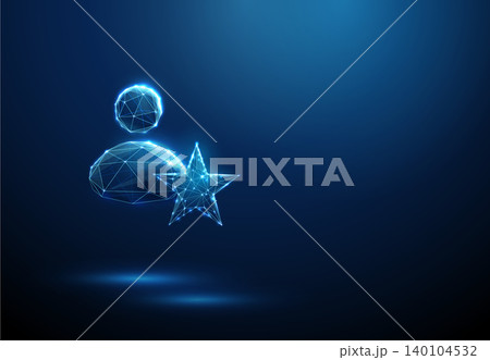 3D blue avatar and star. User profile, rating, review, quality, online feedback, virtual assistant, customer satisfaction, achievement, ranking, success concept 140104532