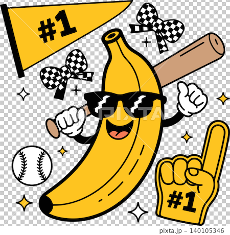 Cool Banana Champion Sports Cartoon Illustration Cool Banana Champion Sports Cartoon Illustration 140105346
