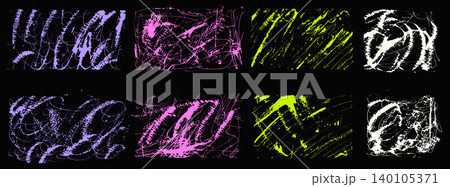 Bold brush ink strokes with scratched paint and dynamic scribble marks. Raw brush stroke grunge background with messy doodle lines. Vector texture backdrops for poster print and punk graphic isolated Bold brush ink strokes with scratched paint and dynamic scribble marks. Raw brush stroke grunge background with messy doodle lines. Vector texture backdrops for poster print and punk graphic isolated 140105371