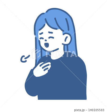 ほっと安心し笑顔な上半身の女性のシンプルイラスト ほっと安心し笑顔な上半身の女性のシンプルイラスト 140105583