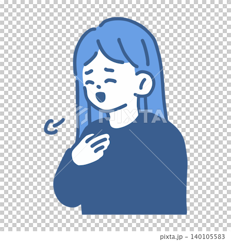 ほっと安心し笑顔な上半身の女性のシンプルイラスト ほっと安心し笑顔な上半身の女性のシンプルイラスト 140105583