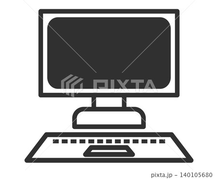 デスクトップパソコンとキーボードのアイコン素材　キーボードデザイン有り　1 140105680