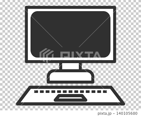 デスクトップパソコンとキーボードのアイコン素材　キーボードデザイン有り　1 140105680