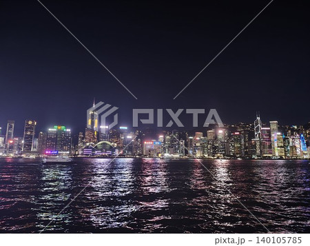 きらめく香港の夜景背景 きらめく香港の夜景背景 140105785