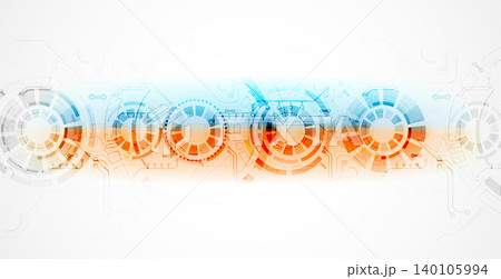 Abstract vector background with dynamic circles and geometric shapes. Technology concept template. Abstract vector background with dynamic circles and geometric shapes. Technology concept template. 140105994