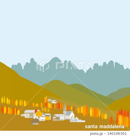 サンタ・マッダレーナ santa maddalena ドロミーティ dolomiti イタリア 秋 サンタ・マッダレーナ santa maddalena ドロミーティ dolomiti イタリア 秋 140106301