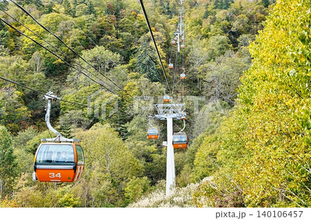 札幌国際スキー場 秋祭り~紅葉ゴンドラの風景 札幌国際スキー場 秋祭り~紅葉ゴンドラの風景 140106457