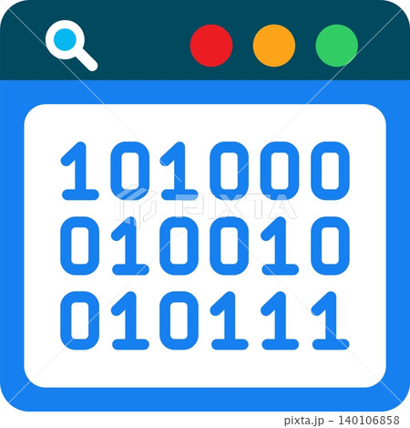 Binary Code Flat Vector Icon Design 140106858