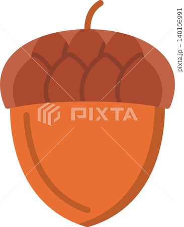 Acorn Flat Vector Icon Design 140106991