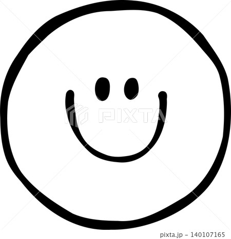 Groovy Retro Smiley Face Outline, Back to School Cartoon Hand Drawn Groovy Retro Smiley Face Outline, Back to School Cartoon Hand Drawn 140107165