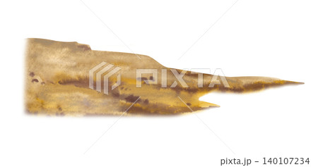 Watercolor sandy cliff element. Isolated coastal hill ground texture illustration. Perfect for creating custom marine landscapes, desert banners, and travel layouts Watercolor sandy cliff element. Isolated coastal hill ground texture illustration. Perfect for creating custom marine landscapes, desert banners, and travel layouts 140107234