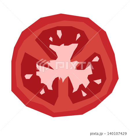 Tomato Slice Vector Illustration Flat Geometric Red Tomato Cut Isolated Tomato Slice Vector Illustration Flat Geometric Red Tomato Cut Isolated 140107429