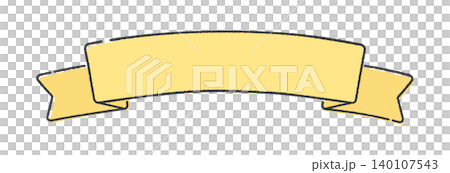 Golden folded decorative ribbon - Simple and cute hand-drawn illustration material for text frames and heading banners Golden folded decorative ribbon - Simple and cute hand-drawn illustration material for text frames and heading banners 140107543