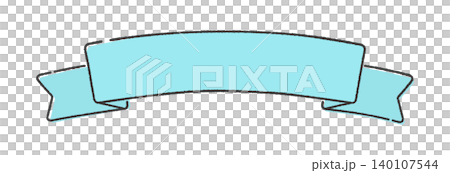 Light blue folded decorative ribbon - Simple and cute hand-drawn illustration material for text frames and heading banners Light blue folded decorative ribbon - Simple and cute hand-drawn illustration material for text frames and heading banners 140107544