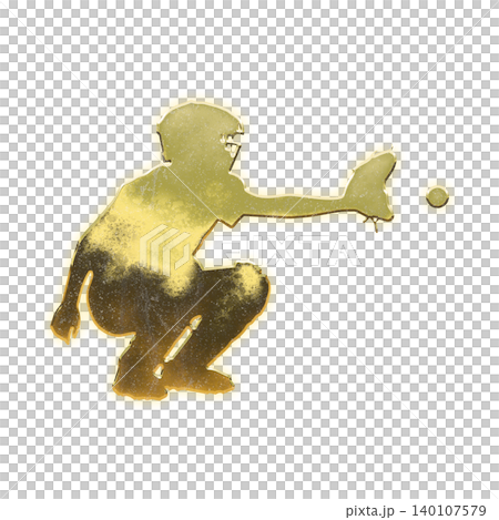 The catcher of the golden baseball player, Alpha Channel The catcher of the golden baseball player, Alpha Channel 140107579