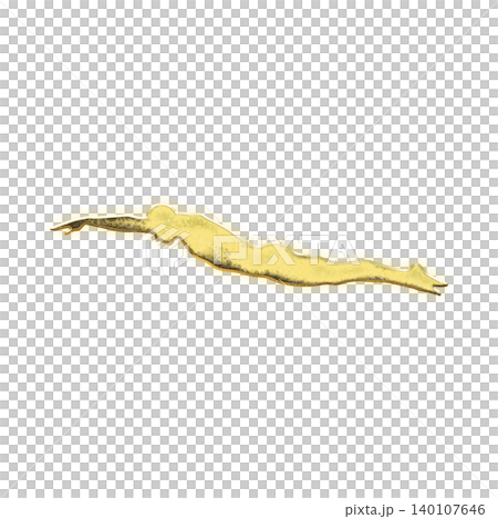 Golden male swimmer, Alpha Channel 140107646