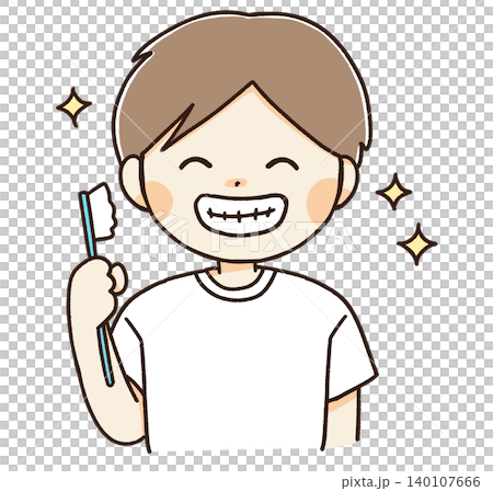 一幅兒童刷牙的插圖 一幅兒童刷牙的插圖 140107666