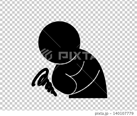 Stomach ache/abdominal pain symptom icons 140107779