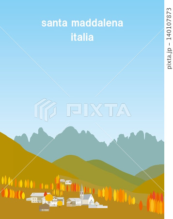 サンタ・マッダレーナ santa maddalena ドロミーティ dolomiti イタリア 秋 サンタ・マッダレーナ santa maddalena ドロミーティ dolomiti イタリア 秋 140107873