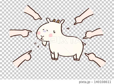 A goat is bewildered when many people point fingers at it all at once (scapegoat/shifting blame). A goat is bewildered when many people point fingers at it all at once (scapegoat/shifting blame). 140108611