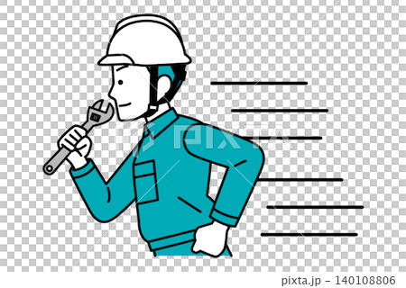 A male worker rushes over with tools. A male worker rushes over with tools. 140108806