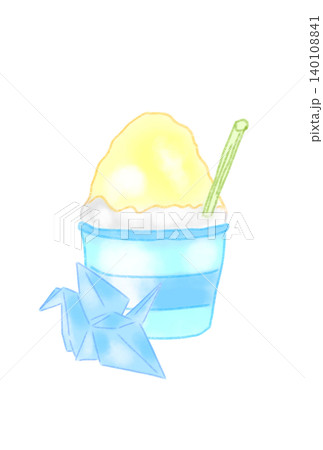 折り鶴の付いたかき氷 折り鶴の付いたかき氷 140108841